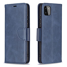 Leather Case Stands Flip Cover Holder B04F for Samsung Galaxy F42 5G Blue