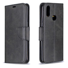 Leather Case Stands Flip Cover Holder B04F for Samsung Galaxy M01s Black