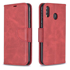 Leather Case Stands Flip Cover Holder B04F for Samsung Galaxy M20 Red