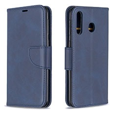 Leather Case Stands Flip Cover Holder B04F for Samsung Galaxy M30 Blue
