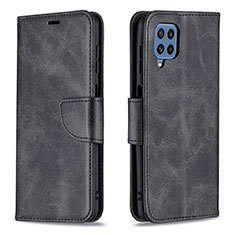 Leather Case Stands Flip Cover Holder B04F for Samsung Galaxy M32 4G Black