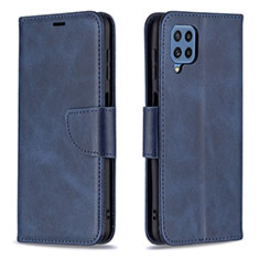 Leather Case Stands Flip Cover Holder B04F for Samsung Galaxy M32 4G Blue