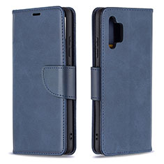 Leather Case Stands Flip Cover Holder B04F for Samsung Galaxy M32 5G Blue