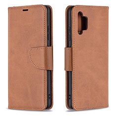 Leather Case Stands Flip Cover Holder B04F for Samsung Galaxy M32 5G Brown