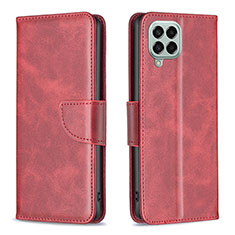 Leather Case Stands Flip Cover Holder B04F for Samsung Galaxy M33 5G Red