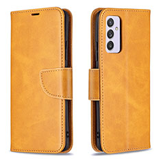 Leather Case Stands Flip Cover Holder B04F for Samsung Galaxy M34 5G Light Brown