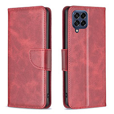 Leather Case Stands Flip Cover Holder B04F for Samsung Galaxy M53 5G Red