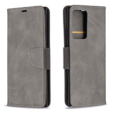 Leather Case Stands Flip Cover Holder B04F for Samsung Galaxy Note 20 Ultra 5G Gray