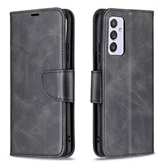 Leather Case Stands Flip Cover Holder B04F for Samsung Galaxy Quantum2 5G Black