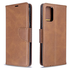 Leather Case Stands Flip Cover Holder B04F for Samsung Galaxy S20 5G Brown