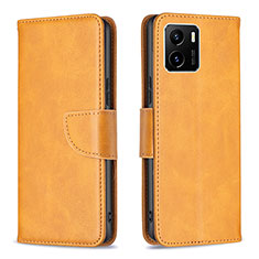 Leather Case Stands Flip Cover Holder B04F for Vivo Y01 Light Brown