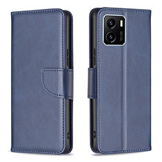 Leather Case Stands Flip Cover Holder B04F for Vivo Y01A Blue