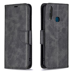 Leather Case Stands Flip Cover Holder B04F for Vivo Y11 Black