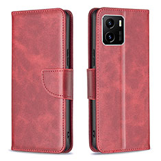 Leather Case Stands Flip Cover Holder B04F for Vivo Y15A Red