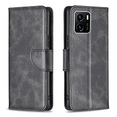 Leather Case Stands Flip Cover Holder B04F for Vivo Y15C Black