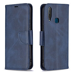 Leather Case Stands Flip Cover Holder B04F for Vivo Y3s Blue