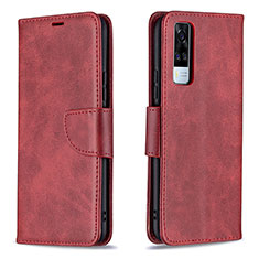 Leather Case Stands Flip Cover Holder B04F for Vivo Y53s NFC Red