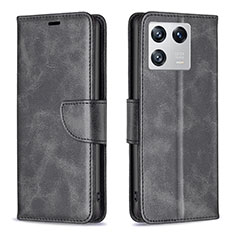 Leather Case Stands Flip Cover Holder B04F for Xiaomi Mi 13 5G Black