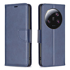 Leather Case Stands Flip Cover Holder B04F for Xiaomi Mi 13 Ultra 5G Blue