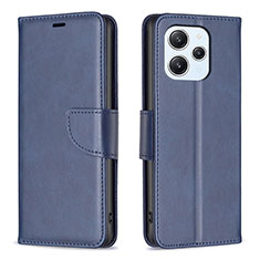 Leather Case Stands Flip Cover Holder B04F for Xiaomi Redmi 12 4G Blue