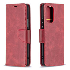 Leather Case Stands Flip Cover Holder B04F for Xiaomi Redmi Note 10 Pro Max Red