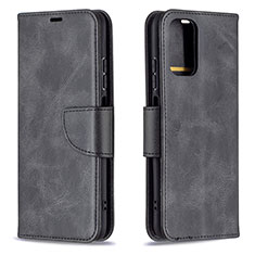 Leather Case Stands Flip Cover Holder B04F for Xiaomi Redmi Note 10S 4G Black