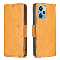 Leather Case Stands Flip Cover Holder B04F for Xiaomi Redmi Note 12 Turbo 5G Light Brown