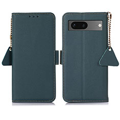 Leather Case Stands Flip Cover Holder B04H for Google Pixel 7 5G Green