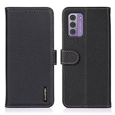 Leather Case Stands Flip Cover Holder B04H for Nokia G42 5G Black