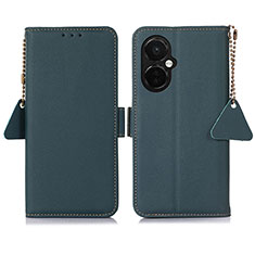 Leather Case Stands Flip Cover Holder B04H for OnePlus Nord N30 5G Green