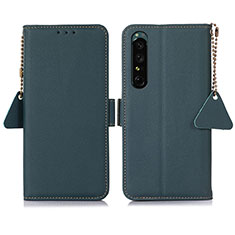 Leather Case Stands Flip Cover Holder B04H for Sony Xperia 1 IV Green