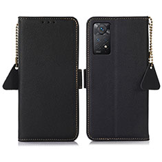 Leather Case Stands Flip Cover Holder B04H for Xiaomi Redmi Note 11 Pro 4G Black