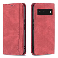 Leather Case Stands Flip Cover Holder B05F for Google Pixel 6 5G Red