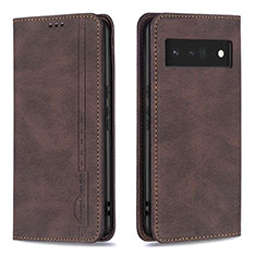 Leather Case Stands Flip Cover Holder B05F for Google Pixel 6 Pro 5G Brown