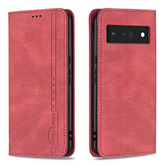 Leather Case Stands Flip Cover Holder B05F for Google Pixel 6 Pro 5G Red