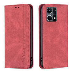 Leather Case Stands Flip Cover Holder B05F for Oppo F21s Pro 4G Red