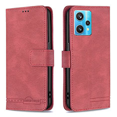 Leather Case Stands Flip Cover Holder B05F for Realme 9 4G Red