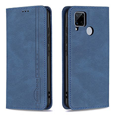 Leather Case Stands Flip Cover Holder B05F for Realme C12 Blue