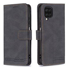 Leather Case Stands Flip Cover Holder B05F for Samsung Galaxy A12 5G Black