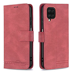 Leather Case Stands Flip Cover Holder B05F for Samsung Galaxy A12 5G Red