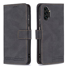 Leather Case Stands Flip Cover Holder B05F for Samsung Galaxy A13 4G Black