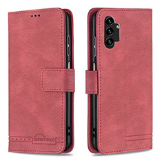 Leather Case Stands Flip Cover Holder B05F for Samsung Galaxy A13 4G Red