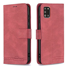 Leather Case Stands Flip Cover Holder B05F for Samsung Galaxy A31 Red