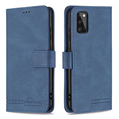 Leather Case Stands Flip Cover Holder B05F for Samsung Galaxy A41 Blue