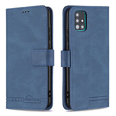 Leather Case Stands Flip Cover Holder B05F for Samsung Galaxy A51 5G Blue