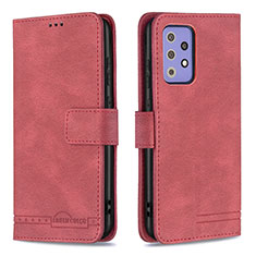 Leather Case Stands Flip Cover Holder B05F for Samsung Galaxy A72 4G Red