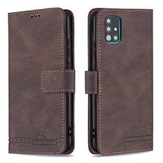 Leather Case Stands Flip Cover Holder B05F for Samsung Galaxy M40S Brown