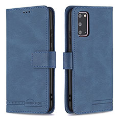 Leather Case Stands Flip Cover Holder B05F for Samsung Galaxy S20 5G Blue