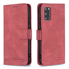 Leather Case Stands Flip Cover Holder B05F for Samsung Galaxy S20 5G Red