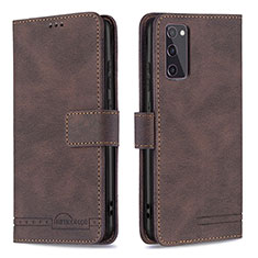 Leather Case Stands Flip Cover Holder B05F for Samsung Galaxy S20 FE 4G Brown